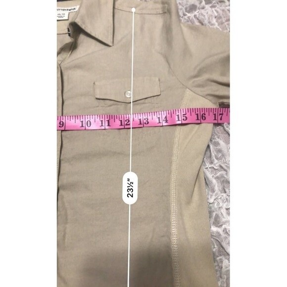 Cutter & Buck beige top  roll up sleeves button  up  collared Top size XS - Picture 4 of 8